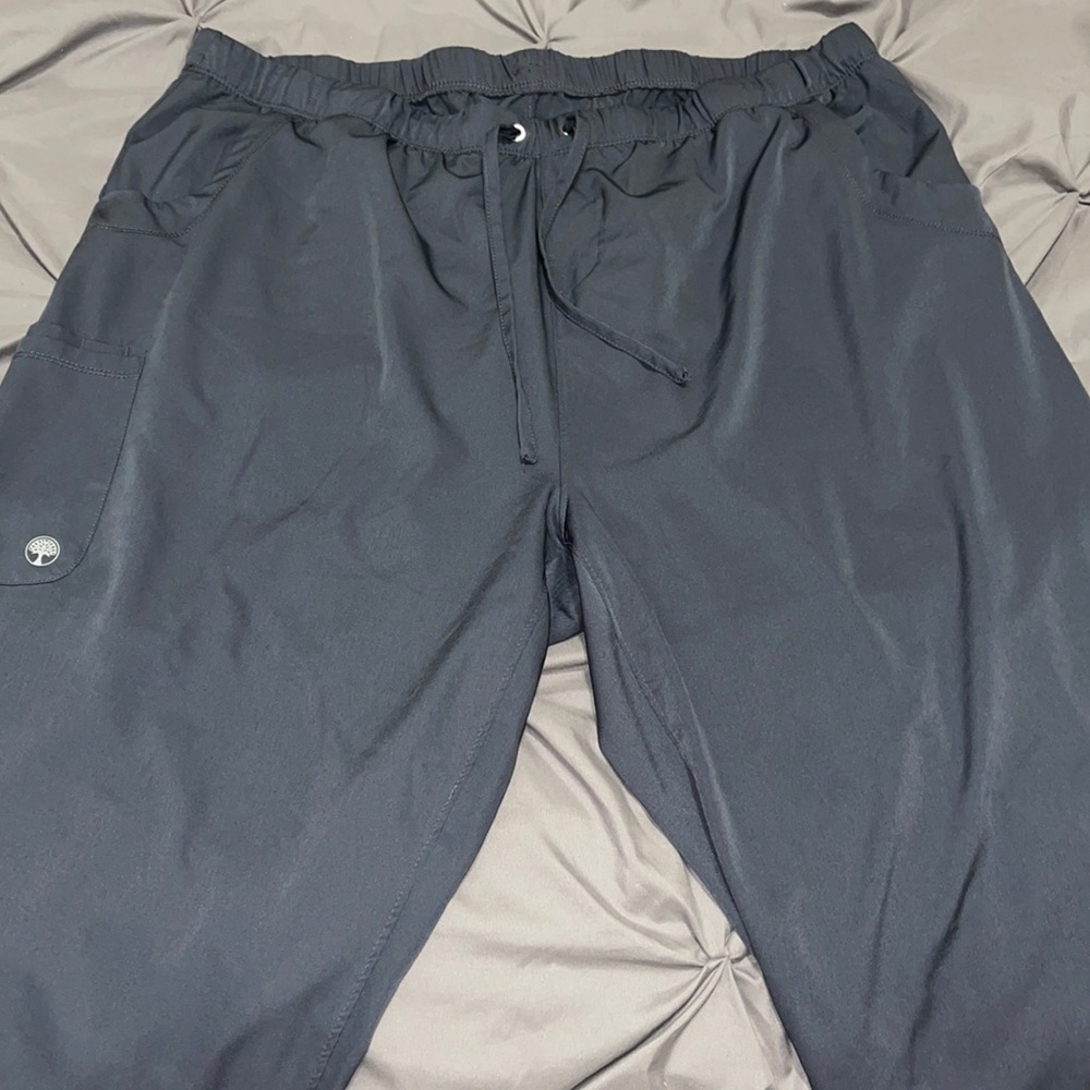 Gray healing hands regular length scrub pants